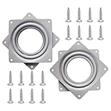 Sixfolo 2 Stück Drehlager Drehbeschlag 4 Zoll Quadratische Drehplatte 360 Grad Drehteller Kugellager Metall Drehbeschlag Stuhl mit Schrauben für TV,Möbel,Küche,Anzeigen Regal( 70kg Tragkraft)