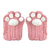 Katzenpfoten-Handschuhe – pelzige fingerlose Kätzchen-Klauen-Fäustlinge, Halbfinger-Cosplay, pelzige Katzen-Fäustlinge, Katzenpfoten-Fäustlinge, niedliche Katzenklaue, fingerlose Handschuhe, Winter