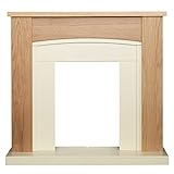 Adam Chilton Kamin in Eiche und Creme, 99 cm