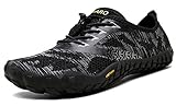 SAGUARO Barfußschuhe Damen Herren Zehenschuhe Traillaufschuhe Weich Bequem Barfussschuhe Fitnessschuhe Männer Frauen Trainingsschuhe für Joggen Laufen Wandern, Ebenholz Schwarz, 42