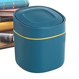 Générique Trash Bin Desk, Press to Open Desktop Trashcan, Multi-Functional Waste Basket, Compact Cosmetics Organizer, Mini Size, White, Ideal for Paper Scraps, Cotton Swabs