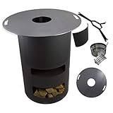 A. Weyck Tools Multifunktionstonne | Feuertonne | Feuerplatte | Dutch Oven Station | Pizza Ofen | Kamin | Plancha | Komplettsets (Multitonne-100cm Feuerplatte Set #170)
