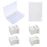 Peirich Stickgarn Organizer Box - 24 Fächer mit 100 Hartseiden-Spulen und 459 Farbnummernaufklebern - Großes Geschenk für den Muttertag