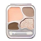 Lidschatten Quad-Platte, Frauen-Make-up-Kit, Damen-Lidschatten-Palette, matte Glitzer-Töne, wasserdicht, wischfest, 4,8 x 1 x 5,5 cm, für Reisen, Partys, Alltag