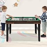 10 In 1 Spieltisch,Mehrspiel Tisch,Beste Sportarten Billard für Kinder und Erwachsene,Familienspaß für Zuhause, MDF Metall Kompakt, für Kinder Erwachsene Ab Sechs Jahre 122 * 60 * 80 cm (Dunkelbraun)