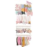 Generisch Haarschleifen Organizer - Headband Organizer | Aufbewahrung und Präsentation für Halsketten mit 30 Haken als Wanddekoration für Kinderzimmer Spielzimmer Babyzimmer Schlafzimmer und