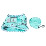 REFLEKTIERENDES BRUSTGESCHIRR FÜR Hunde, LANGLEBIG, VERSTELLBAR, Polyester, Sicherheit IM FREIEN, MINTGRÜN