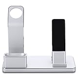 Risegun 4 in 1 Induktive Ladestation für iPhone 7/6/5 Serie, Kabelloses Ladegerät für Watch, Wireless Charger Kompatibel mit iPad und Airpods