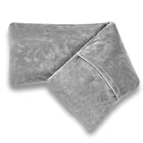 uncn Kirschkernkissen Mikrowelle 43x13 cm, 780g Körnerkissen Nacken Schulter, Wärmekissen Mikrowelle mit abnehmbarer und waschbarer Außenhülle, Grau