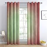 Venivici Ombre Vorhänge Wohnzimmer Schlafzimmer - Farbverlauf Rustikal Vorhang mit ösen, Gardinen Blickdicht, Verdunklungsvorhänge Kinderzimmer, Thermovorhang 2er Set, H 200 x B 140 cm