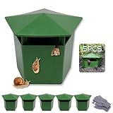 Schneckenfalle,5er-Set Schneckenfallen für den Garten,Nacktschnecken Falle,Wiederverwendbare Plastik-Bierschneckenfallen,Freundlicher Schneckenfänger mit Handschuhen