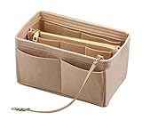 PANSYFEN Handtaschen Organizer Bag in Bag Taschenorganizer 26x14x15cm Filz Taschenorganizer Multi-Pocket Handtasche Innentasche für Frauen mit Abnehmbare Reißverschluss-Tasche