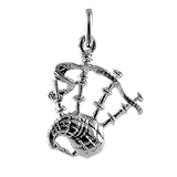 TheCharmWorks Sterlingsilber Dudelsack Charmanhänger | Sterling Silver Scottish Bagpipes Charm