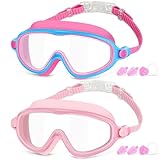 COOLOO Schwimmbrille Kinder, 2 Stück Schwimmbrille 4-14 Jahre Anti-Beschlag, UV-Schutz, KEIN Auslaufen verstellbare Silikon-Schwimmbrille für Kinder, Mädchen, Jungen