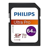 Philips Ultra Pro SDXC Card 64 GB UHS-I U3, Lesegeschwindigkeit bis zu 100 MB/s, V30, Speicherkarte für Kameras, Tablet, PC, Card Reader, 4K UHD Video