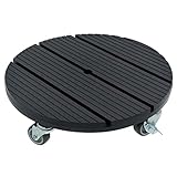 HRB WPC Pflanzenroller witterungsbestaendig 80 kg Tragkraft, Rollbrett Pflanzen, Untersetzer Blumentopf für den Innen- sowie Außenbereich (Rund Ø 30 cm, Anthrazit)