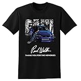 Paul Walker 1973 2013 Thank You for The Memories Signature Black T-Shirt Unisex Graphic Mens Printed Tee L