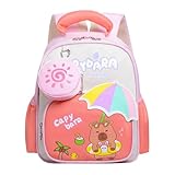 Générique Capybara Rucksack, großes Fassungsvermögen, ästhetischer Rucksack – mit atmungsaktiven Schultergurten für Reisen, Picknick, Geburtstag, Kindergarten, rot, Se référer au descriptif