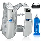 Nextyu Laufweste Damen und Herren, Leicht Trinkweste mit Trinkflasche Soft 500ML & Handytasche, Trinkrucksack Verstellbare Brustgurte für Trailrunning Wandern Marathon Laufen Joggen