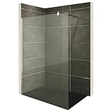 i-flair Duschabtrennung Walk In FIONA 120x200 cm Duschwand Dusche 10mm STARK aus DURCHSICHTIGEM NANO ESG Sicherheitsglas mit EDELSTAHL Wandprofil #740