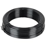 Flandria Spanndraht, 2,4 mm x 50 m, PVC-beschichtet, Schwarz, zur Befestigung, Reparatur von Zaun, Maschendraht