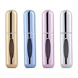 YSTJKD Parfümzerstäuber Nachfüllbar Set 5ml 4 Stück Mini Parfümzerstäuber Flaschen Parfüm Abfüller Aluminium Parfum Zerstäuber Flakon Parfüm Flaschen Für Unterwegs Für Handtasche, Reisen, Ferien