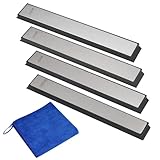 4 Stück Messer Schleifstein Set, 240/400/600/1000 Schleifstein Messerschärfer für Messerschärfer mit Festem Winkel, Abziehstein Sharpening Stone, Schleifstein Set mit Sockel für Küche, im Freien