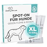 Spot On Zecken- und Floh Schutz für Hunde (XL: 30-50 kg), Effektiver Zeckenschutz für den Hund, 3 Monate Langzeitwirkung gegen Zecken