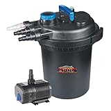 Mauk® XL UVC Teichdruckfilter Komplettset | 13 W UVC Klärer | inkl. Pumpe & Bachlauf Funktion | 16000 Liter