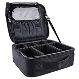 Kosmetiktasche, Kosmetikkoffer Große Kapazität Professionelle Make Up Organizer Tasche wasserdichte Portable Künstler Schminkkoffer mit Verstellbaren Trennwänden, 10.4' Black A
