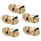 YARNOW 10Stücke Fingerzimbeln aus Kupfer Musikinstrument für Bauchtanz Becken für Ball Party und Tanzaufführungen Glänzende Goldfarbe Ergonomisch Gestaltet für Komfortables