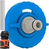 valuents® Wassertankdeckel 3 Pins 78mm Durchmesser – blau – für Wohnmobil mit Schlauch für Wassereinfüllstutzen +Plus: Adapter für Wasserschlauch