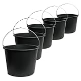 TAMS® Baueimer 5/12/20L Mörteleimer & Zementeimer aus robustem Kunststoff Stabiler Wassereimer für Garten, Baustelle & Landwirtschaft (wählbar als 5er, 10er oder 20er Packung) (5, 5 Liter)