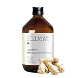 HEIMAT Ingwerlikör 25% mild, leichte Schärfe mit Zitrone & Agave – Ingwer Schnaps Spirituose für Shots, Absacker oder Cocktails – Heimat Destillers World Spirit Awards 2022 Gewinner (500ml)
