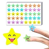 600 Stück, 20mm - Sticker Sterne Belohnungssticker Grundschule, Smile Aufkleber Klebesterne