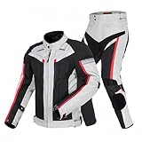 Wasserdichter Motorradanzug Für Herren, Motorradjacke Und -Hose, CE-Zertifizierung, Gepanzerter Anzug, Abnehmbare Rüstung Für Vier Jahreszeiten, Outdoor-Sportarten A,3XL