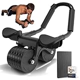 COFOF Bauchroller Bauchmuskeltrainer Roller, Automatische Rebound-Bauchrolle Für Bauchmuskeltraining, Bauchtrainer Ab Roller mit Kniematte, Ab Wheel mit Ellbogenunterstützung und Stabilen Doppelrädern