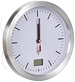TFA Dostmann Analog Funk Badezimmer Uhr, 60.3539.02, feuchtigkeitsgeschützt, Anzeige der Innentemperatur digital, 4 Saugnäpfe, ohne Bohren, ideal für das Bad/Küche, mit Aluminium Rahmen, Silber