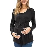 Uqezagpa Stillfreundliches Umstandsshirt Mit Verstecktem Stillzugang Und Trendigem Zweistufigem Design. Oberteil Für Schwangere Frauen. Stilloberteil Für Mütter