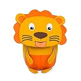 Affenzahn Kleiner Freund Kindergarten-Rucksack für 1-3 Jährige Ergonomisch Reflektierend Ziehzunge mit Namensschild Löwe - Gelb