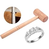 Klein Holzhammer Werkzeug, Holz Schreiner Hammer, 8x25cm Schmuck Hammer, Mini Schreinerklüpfel mit Rundkopf, DIY Juwelier Reparatur Herstellungwerkzeug für Gold Silber Platin Blechbearbeitung
