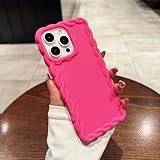 GXZJFC Modische Candy-Silikonhülle mit Twist-Edge-Design für iPhone 16ProMax 15 14 11 12 13 16 Pro Max 8 7 6 Plus X XR XS SE Stoßfeste Softcover, Rosérot, für iPhone 16 Pro