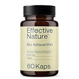 Effective Nature Bio Astaxanthin 8 mg pro Kapsel - aus Haematococcus pluvialis - mit Bio-Olivenöl - vegan - 60 Kapseln (2 Monate)