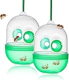 Wespenfallen 2er Set - Mückenfalle Bienenfalle Fliegenfalle, Solar Lebend Fallen gegen Wespen, Bienen, Hornissen - Garten, Balkon, Outdoor- Insektenfalle Wespen Abwehr, für natürlichen Lockstoff