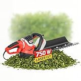 Hecht Profi Elektro Heckenschere elektrisch mit starken 750 Watt – Mit innovativem Laser Cut Messer und praktischen Schnittgutsammler – Für einen schönen Schnitt Ihrer Hecke, Sträucher und Gebüsch