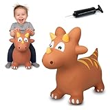 JAMARA 460591 Hüpftier Dino HoppyDoo - Spielzeug für Kinder, Hüpfspielzeug Baby Indoor/Outdoor, Geschenk für Kids, Gartenspielzeug, Bouncing, Pflegeleicht, BPA frei, mit Pumpe