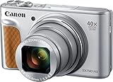 Canon PowerShot SX740 HS Digitalkamera (20,3 MP, 40-fach optischer Zoom, 7,5cm (3 Zoll) Display, DIGIC 8, 4K Ultra HD, HDMI, WLAN, Bluetooth, Blendenautomatik, Zeitautomatik), silber