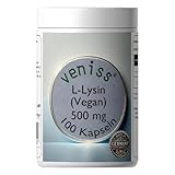 Premium L-Lysin Kapseln (100 Stück), Aus pflanzlicher Fermentation, vegan, geschmacksneutral, hochdosiert, ohne Zusatzstoffe, höchste Qualität und Reinheit, abgefüllt und geprüft in Deutschland (500g)