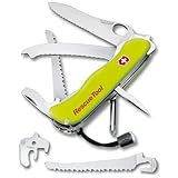 Victorinox Schweizer Taschenmesser Rescue Tool MW, Rettungsmesser Feuerwehr, 13 Funktionen, Klinge Wellenschliff, Einhand-Feststellklinge