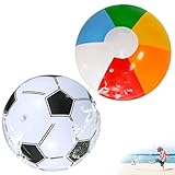 2 Stück Wasserball,Wasserball Aufblasbar,Aufblasbarer Ball,für Kinder Pool Spielzeug,Wasser Klein Baby Wasserbälle,Beach Strand Beachball,Groß Fussball Strand Bälle Kleiner,Pool-Spielzeug (30cm)